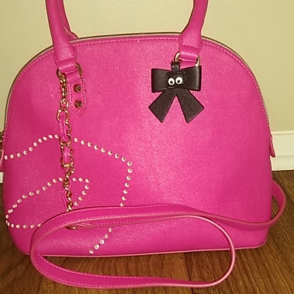 Hot Pink Betsey Johnson Bag With Strap